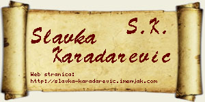 Slavka Karadarević vizit kartica